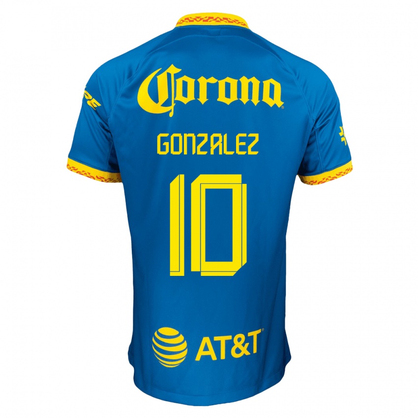 Kvinder Alison Gonzalez #10 Blå Udebane Spillertrøjer 2023/24 Trøje T-Shirt