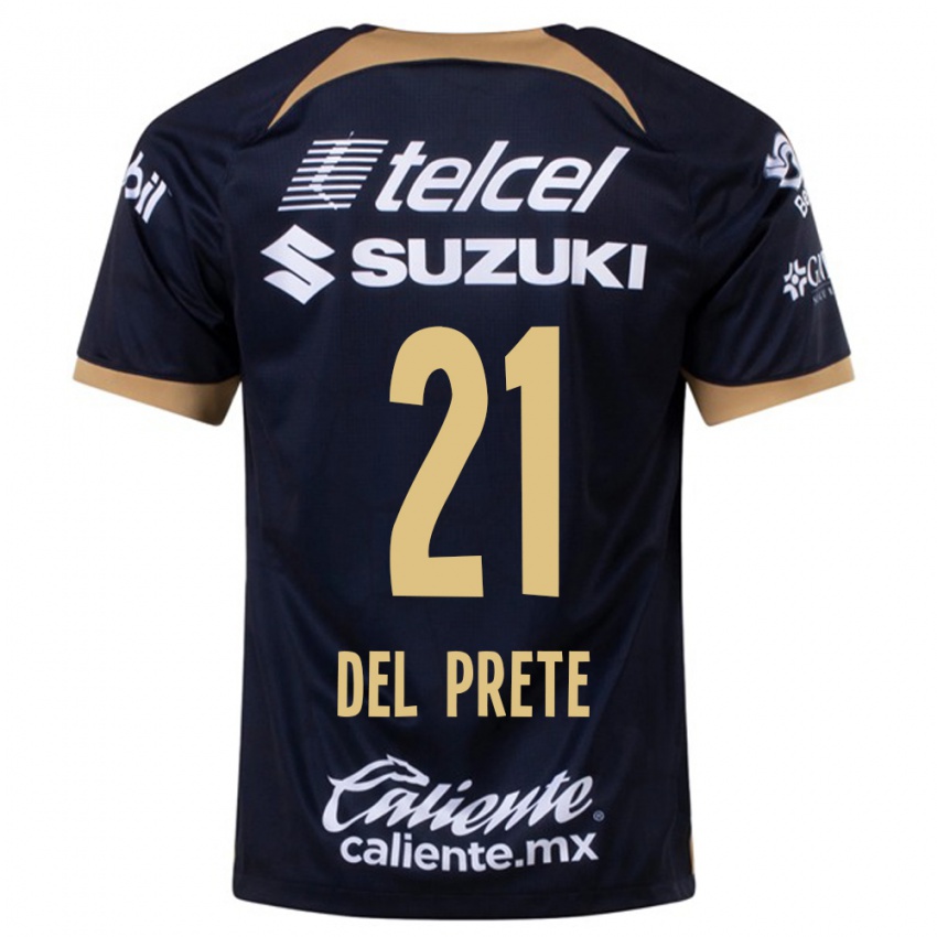 Kvinder Gustavo Del Prete #21 Mørkeblå Udebane Spillertrøjer 2023/24 Trøje T-Shirt