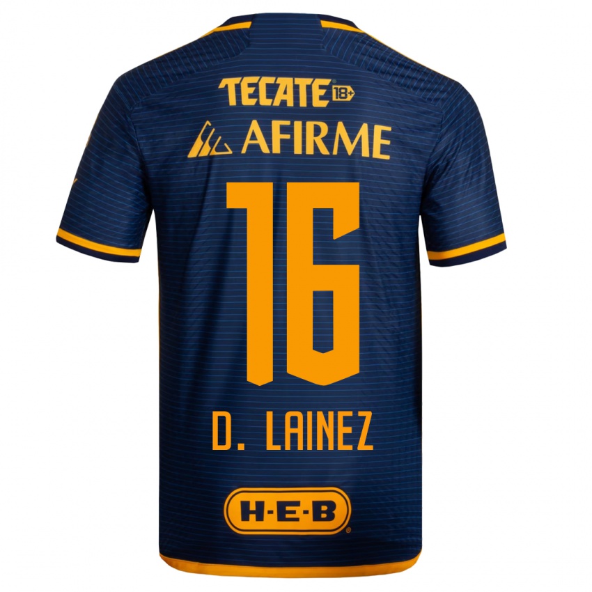 Kvinder Diego Lainez #16 Mørkeblå Udebane Spillertrøjer 2023/24 Trøje T-Shirt