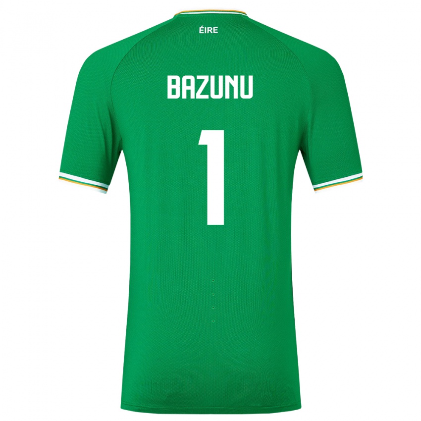 Børn Irland Gavin Bazunu #1 Grøn Hjemmebane Spillertrøjer 24-26 Trøje T-Shirt
