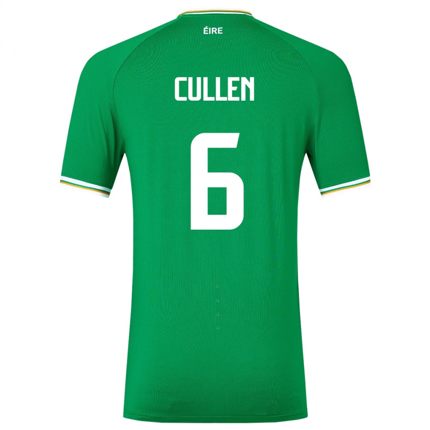 Børn Irland Josh Cullen #6 Grøn Hjemmebane Spillertrøjer 24-26 Trøje T-Shirt