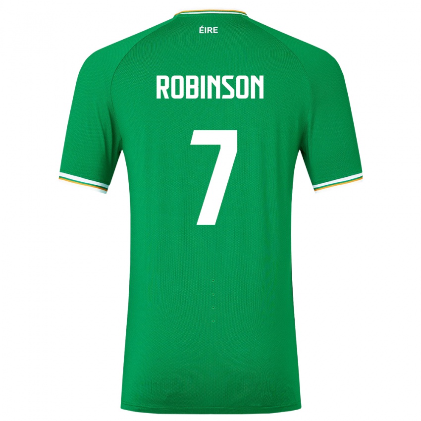 Børn Irland Callum Robinson #7 Grøn Hjemmebane Spillertrøjer 24-26 Trøje T-Shirt
