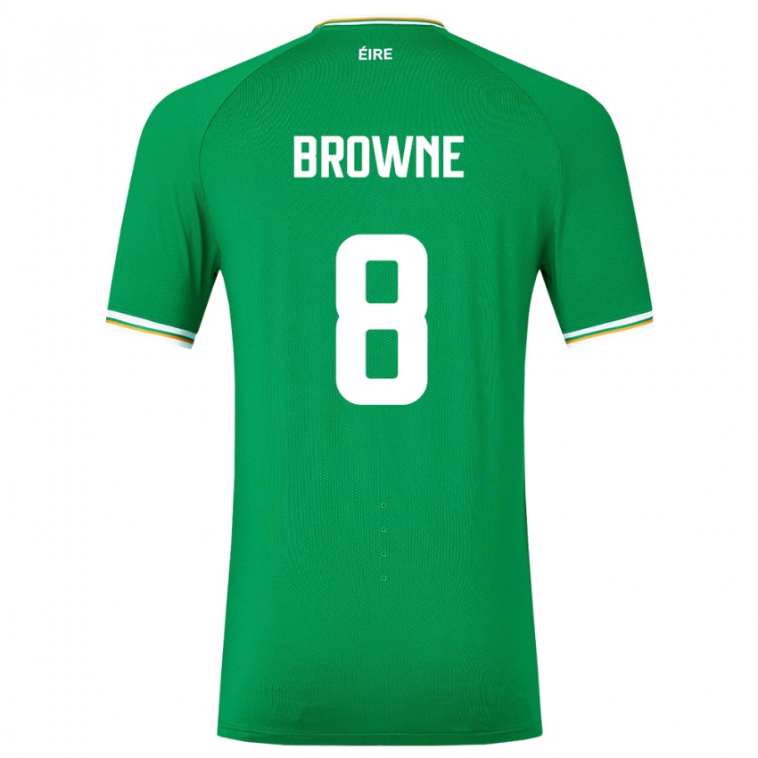 Børn Irland Alan Browne #8 Grøn Hjemmebane Spillertrøjer 24-26 Trøje T-Shirt