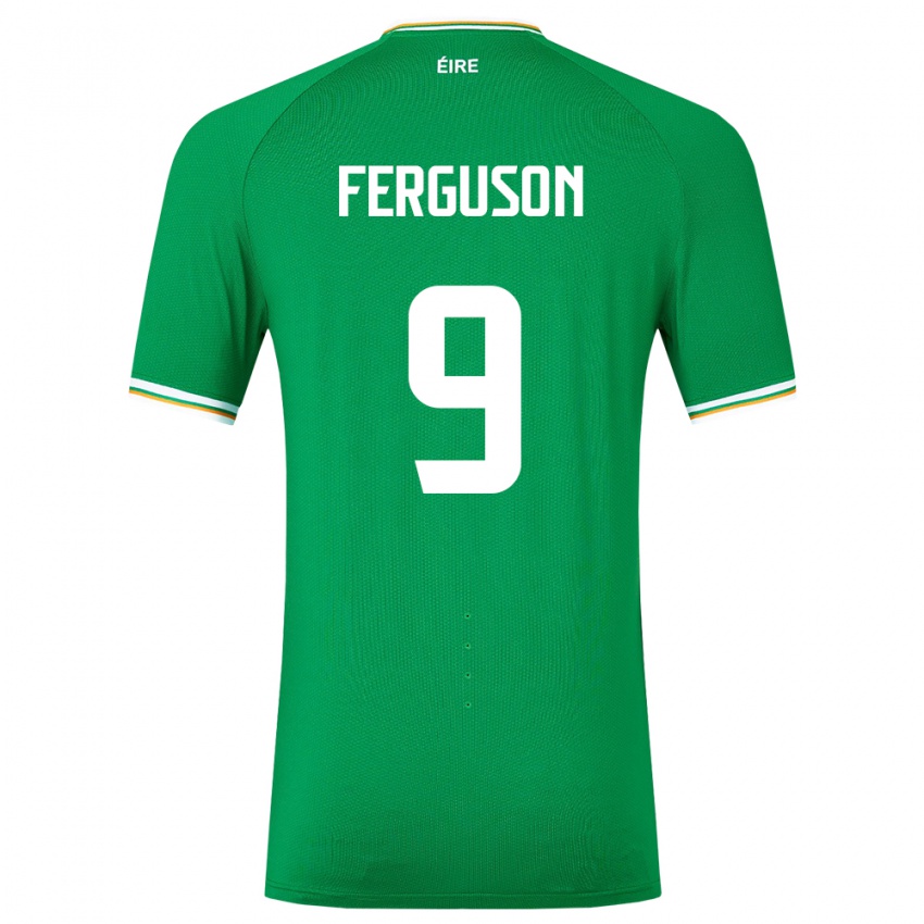 Børn Irland Evan Ferguson #9 Grøn Hjemmebane Spillertrøjer 24-26 Trøje T-Shirt