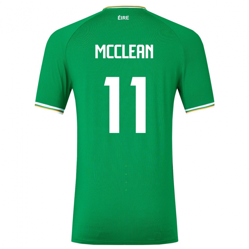 Børn Irland James Mcclean #11 Grøn Hjemmebane Spillertrøjer 24-26 Trøje T-Shirt