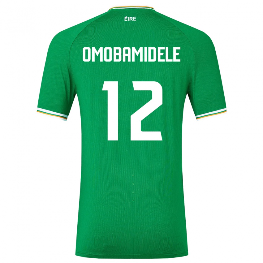 Børn Irland Andrew Omobamidele #12 Grøn Hjemmebane Spillertrøjer 24-26 Trøje T-Shirt