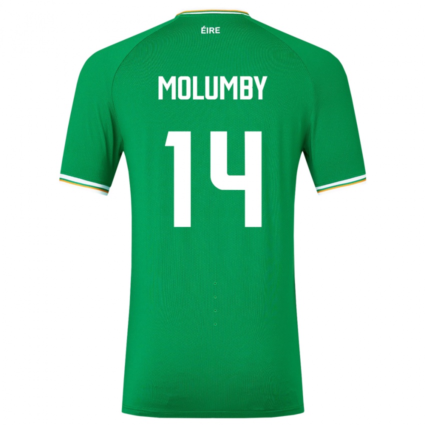Børn Irland Jayson Molumby #14 Grøn Hjemmebane Spillertrøjer 24-26 Trøje T-Shirt