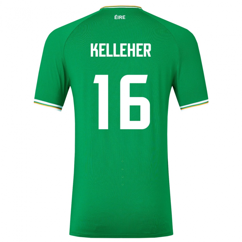 Børn Irland Caoimhín Kelleher #16 Grøn Hjemmebane Spillertrøjer 24-26 Trøje T-Shirt