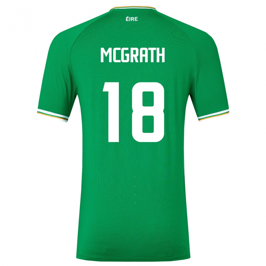 Børn Irland Jamie Mcgrath #18 Grøn Hjemmebane Spillertrøjer 24-26 Trøje T-Shirt