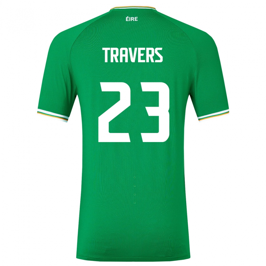 Børn Irland Mark Travers #23 Grøn Hjemmebane Spillertrøjer 24-26 Trøje T-Shirt