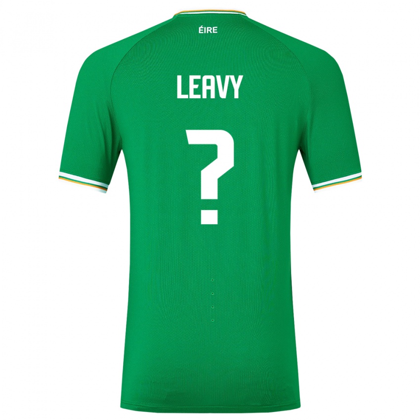 Børn Irland Kian Leavy #0 Grøn Hjemmebane Spillertrøjer 24-26 Trøje T-Shirt