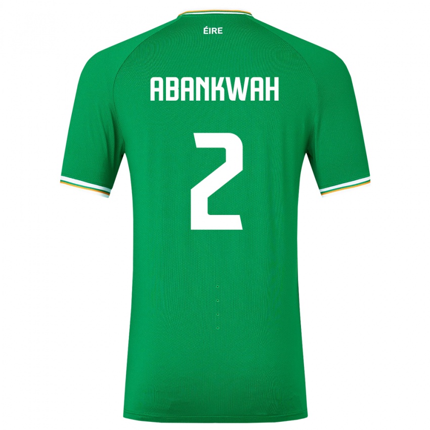 Børn Irland James Abankwah #2 Grøn Hjemmebane Spillertrøjer 24-26 Trøje T-Shirt