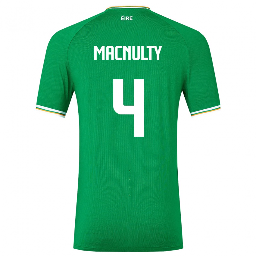 Børn Irland Anselmo García Macnulty #4 Grøn Hjemmebane Spillertrøjer 24-26 Trøje T-Shirt