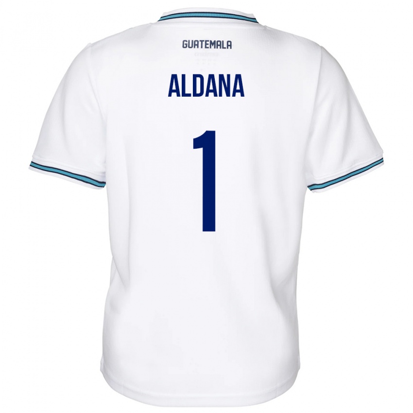 Børn Guatemala David Aldana #1 Hvid Hjemmebane Spillertrøjer 24-26 Trøje T-Shirt