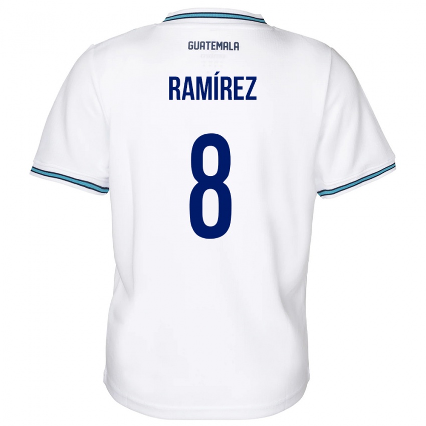Børn Guatemala Dennis Ramírez #8 Hvid Hjemmebane Spillertrøjer 24-26 Trøje T-Shirt