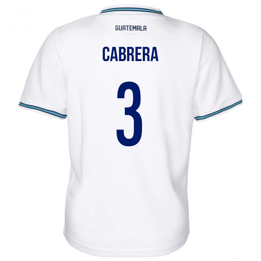 Børn Guatemala Gabriel Cabrera #3 Hvid Hjemmebane Spillertrøjer 24-26 Trøje T-Shirt
