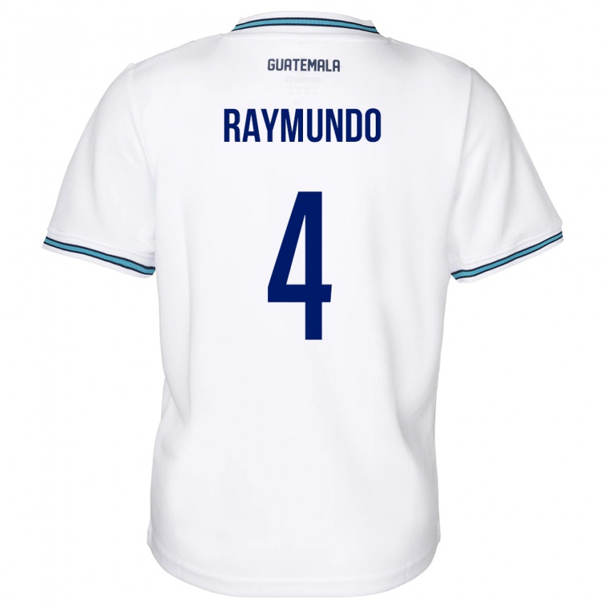 Børn Guatemala Cristopher Raymundo #4 Hvid Hjemmebane Spillertrøjer 24-26 Trøje T-Shirt