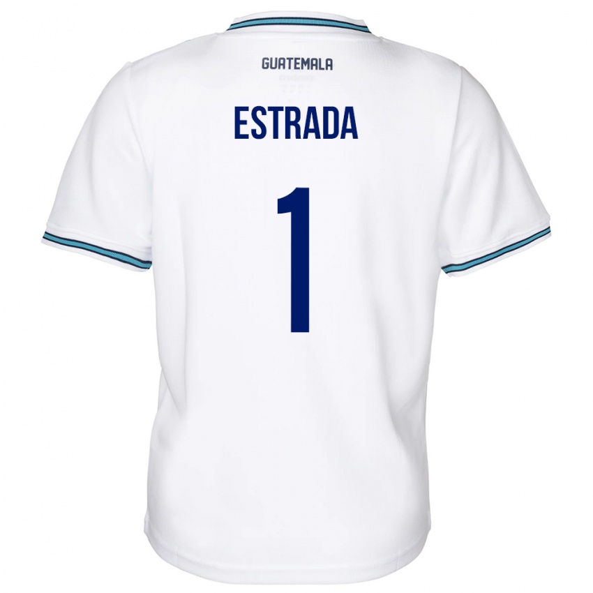 Børn Guatemala Alexia Estrada #1 Hvid Hjemmebane Spillertrøjer 24-26 Trøje T-Shirt