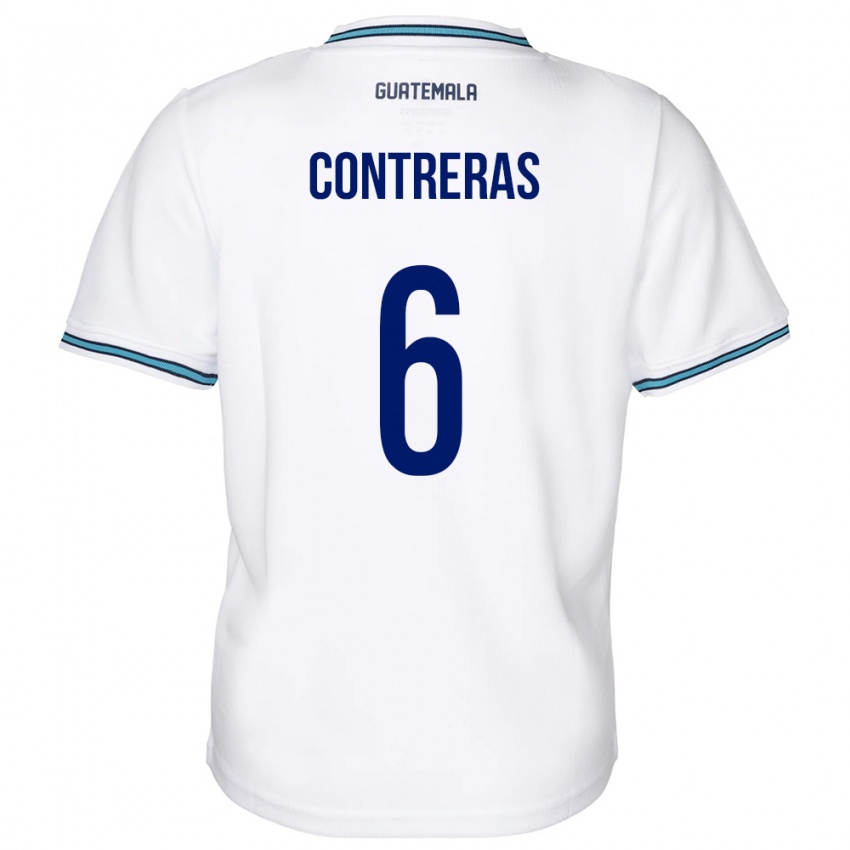 Børn Guatemala María Contreras #6 Hvid Hjemmebane Spillertrøjer 24-26 Trøje T-Shirt