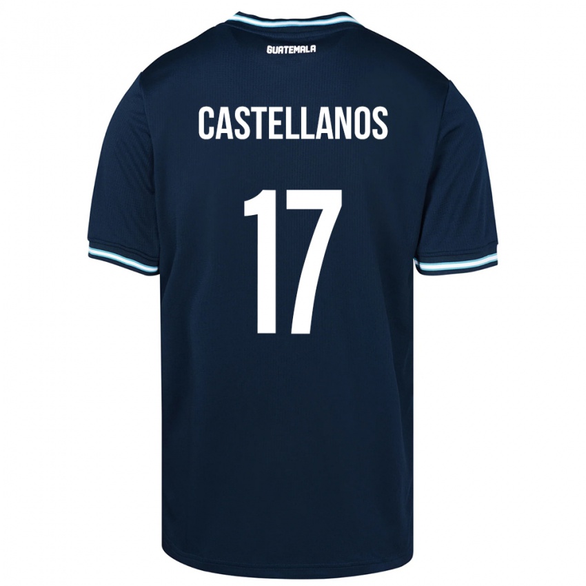 Børn Guatemala Óscar Castellanos #17 Blå Udebane Spillertrøjer 24-26 Trøje T-Shirt