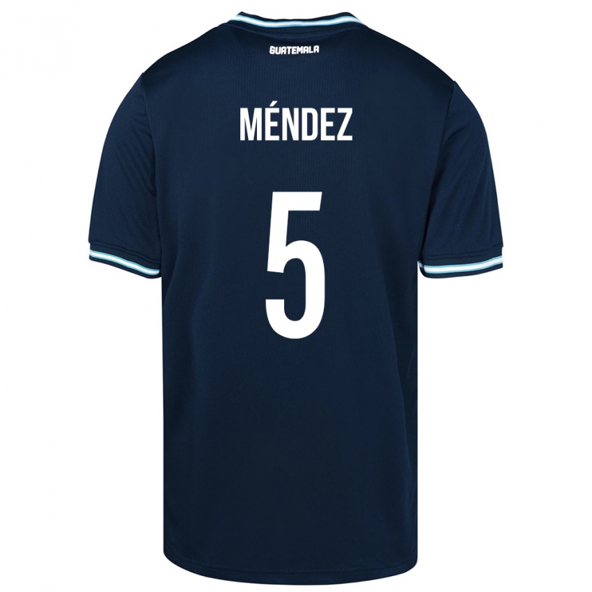 Børn Guatemala Diego Méndez #5 Blå Udebane Spillertrøjer 24-26 Trøje T-Shirt
