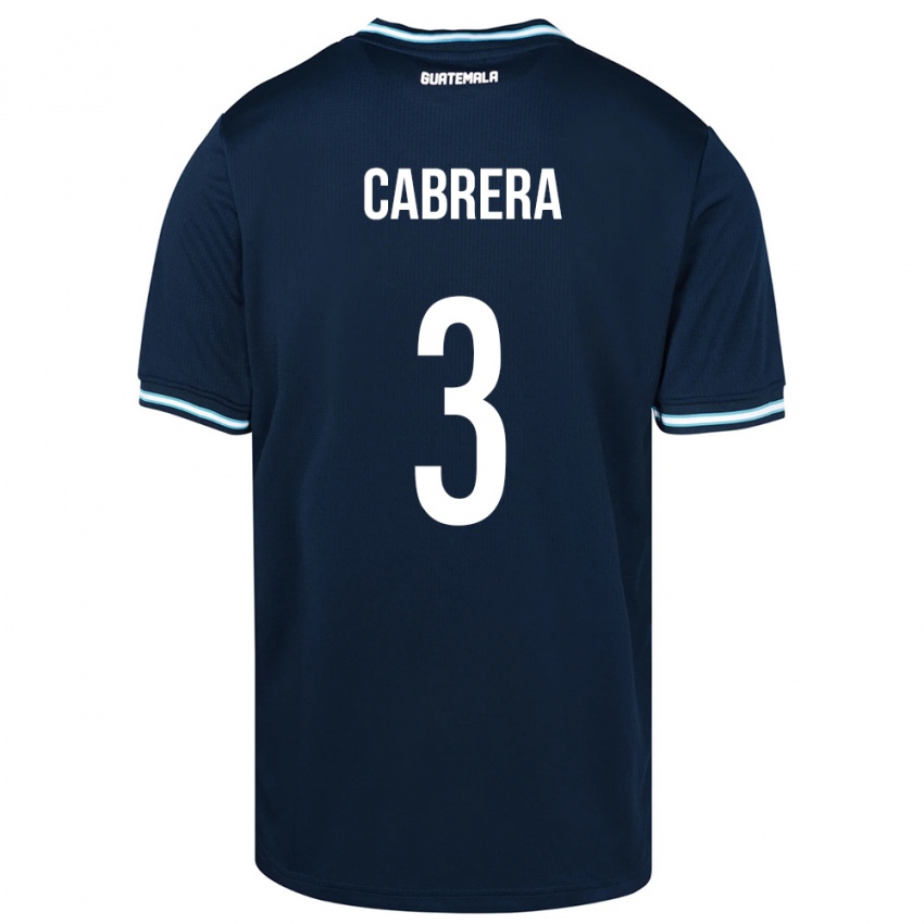 Børn Guatemala Gabriel Cabrera #3 Blå Udebane Spillertrøjer 24-26 Trøje T-Shirt