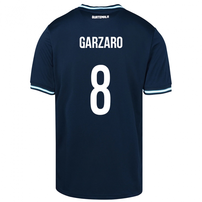 Børn Guatemala Santiago Garzaro #8 Blå Udebane Spillertrøjer 24-26 Trøje T-Shirt