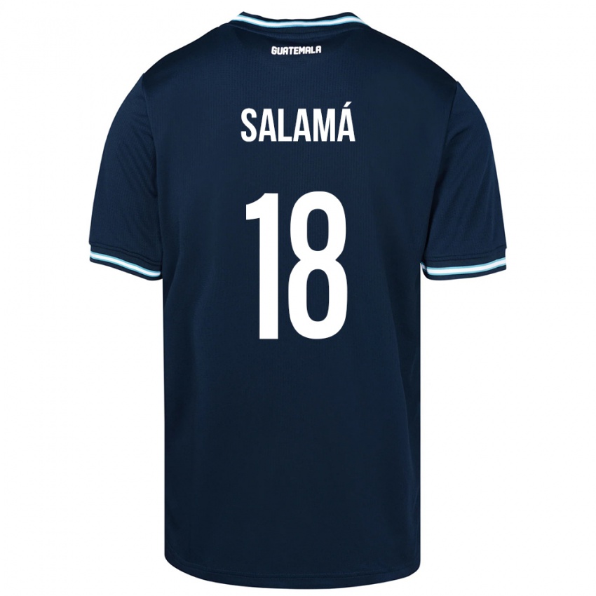 Børn Guatemala Anthony Salamá #18 Blå Udebane Spillertrøjer 24-26 Trøje T-Shirt