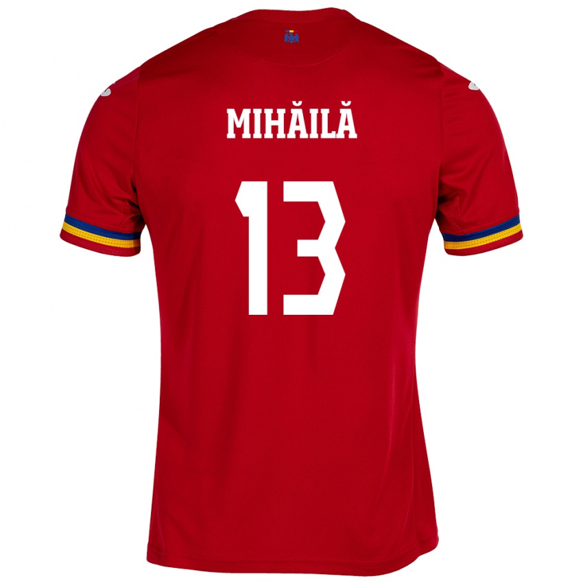 Mænd Rumænien Valentin Mihăilă #13 Rød Udebane Spillertrøjer 24-26 Trøje T-Shirt