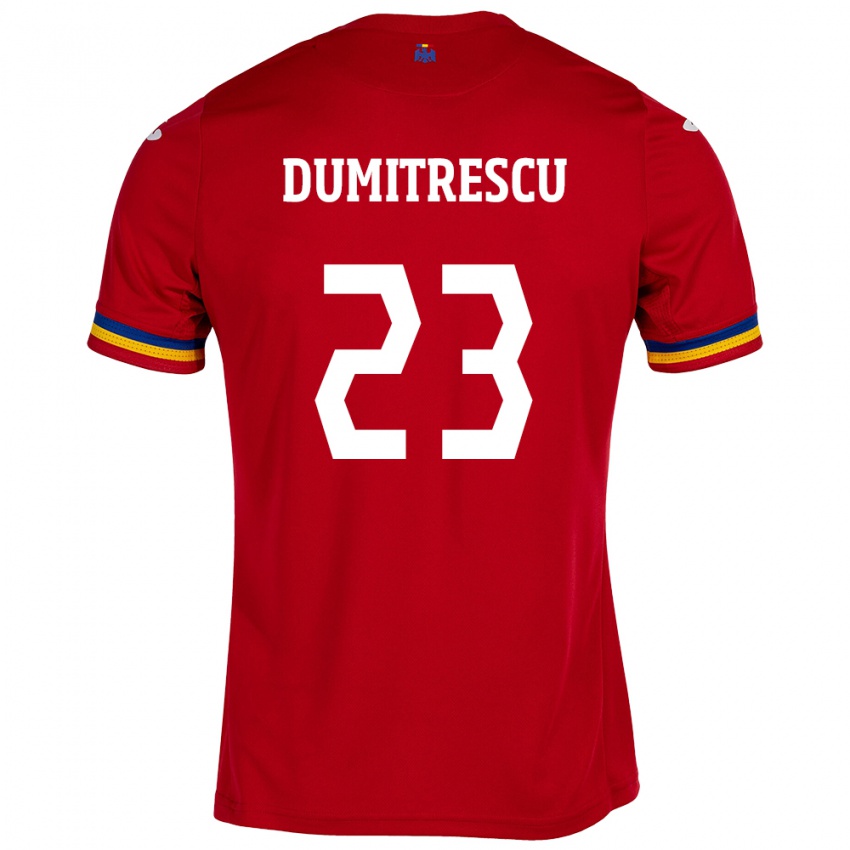 Mænd Rumænien Andres Dumitrescu #23 Rød Udebane Spillertrøjer 24-26 Trøje T-Shirt