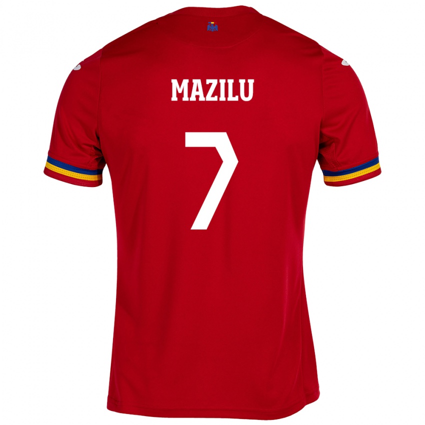 Mænd Rumænien Adrian Mazilu #7 Rød Udebane Spillertrøjer 24-26 Trøje T-Shirt