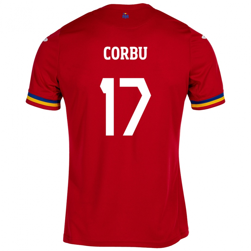 Mænd Rumænien Marius Corbu #17 Rød Udebane Spillertrøjer 24-26 Trøje T-Shirt