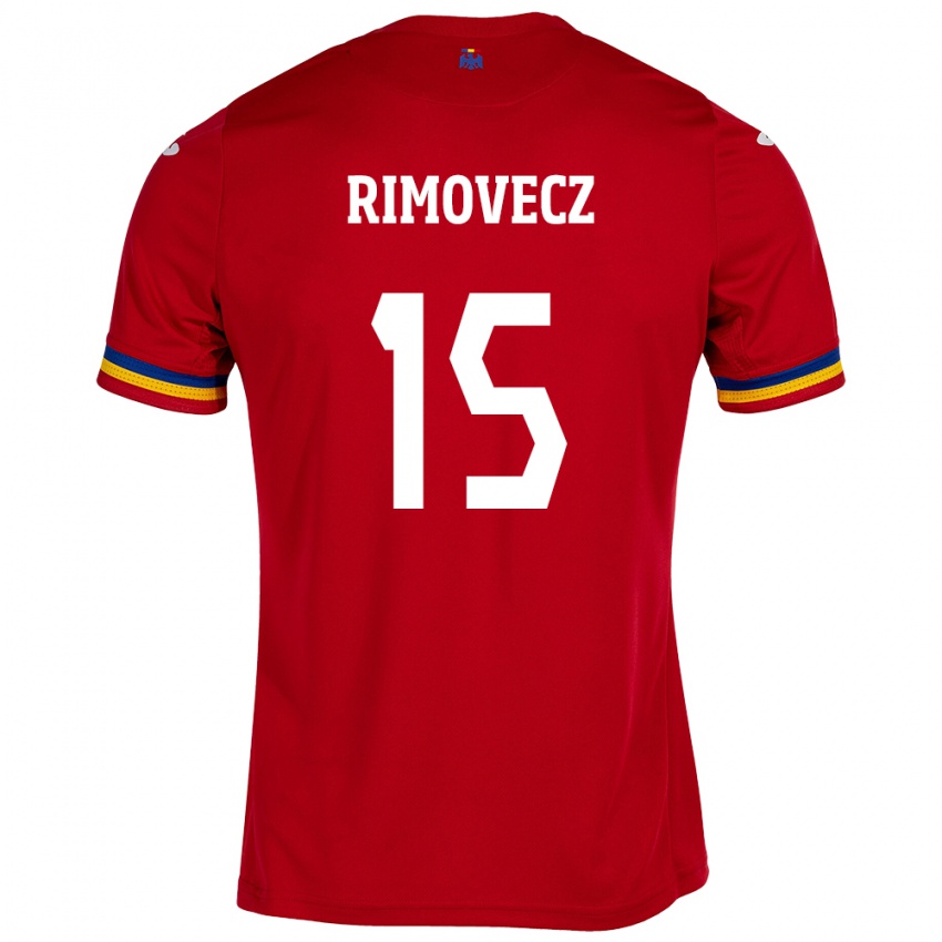 Mænd Rumænien Sergiu Rimovecz #15 Rød Udebane Spillertrøjer 24-26 Trøje T-Shirt