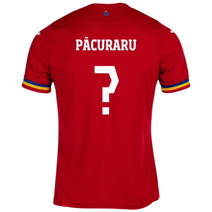 Mænd Rumænien David Păcuraru #0 Rød Udebane Spillertrøjer 24-26 Trøje T-Shirt