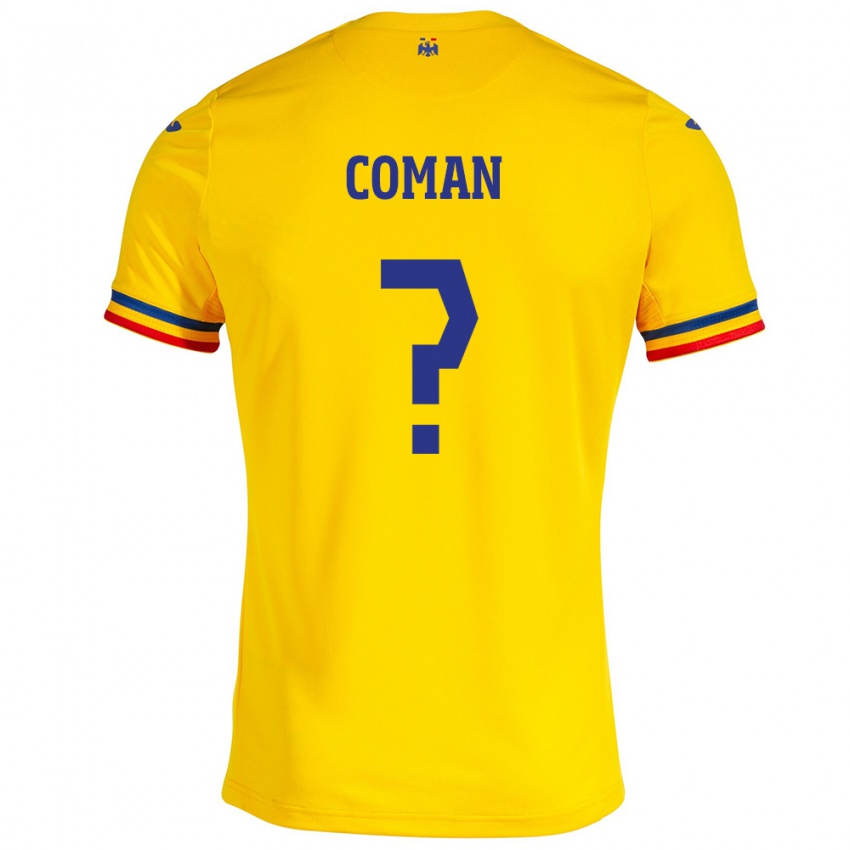 Kvinder Rumænien Rareș Coman #0 Gul Hjemmebane Spillertrøjer 24-26 Trøje T-Shirt