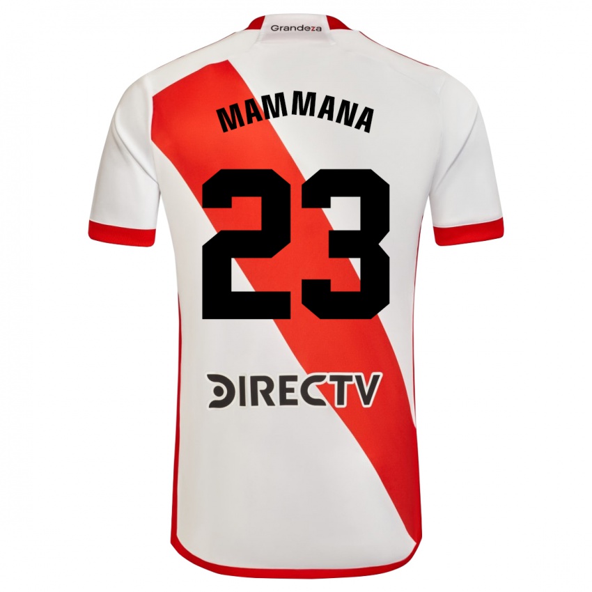 Børn Emanuel Mammana #23 Hvid Rød Hjemmebane Spillertrøjer 2023/24 Trøje T-Shirt