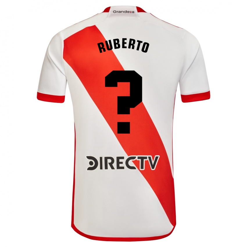 Børn Agustín Ruberto #0 Hvid Rød Hjemmebane Spillertrøjer 2023/24 Trøje T-Shirt