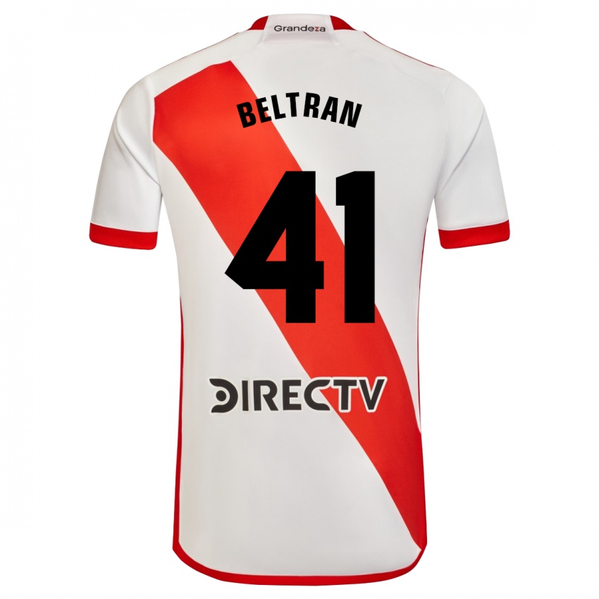 Børn Santiago Beltrán #41 Hvid Rød Hjemmebane Spillertrøjer 2023/24 Trøje T-Shirt