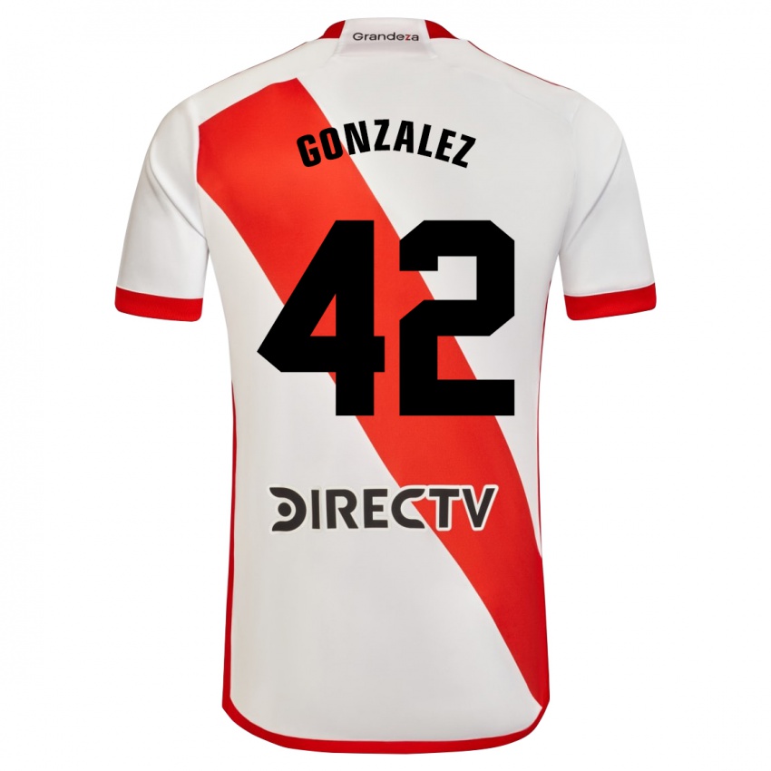 Børn Alexis González #42 Hvid Rød Hjemmebane Spillertrøjer 2023/24 Trøje T-Shirt