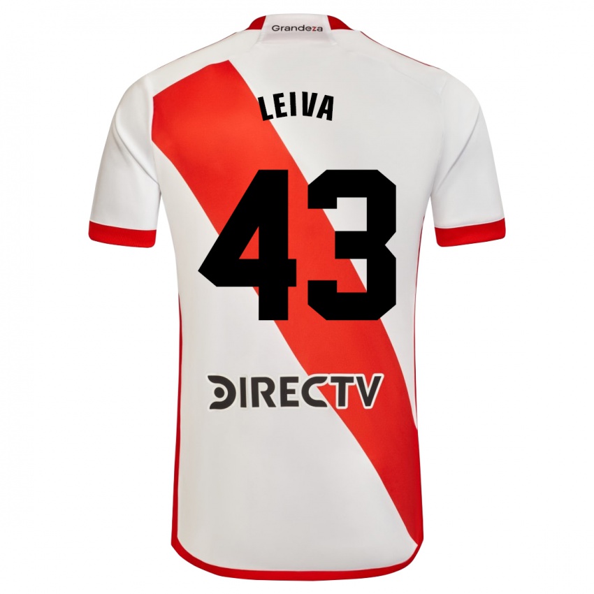 Børn Tobías Leiva #43 Hvid Rød Hjemmebane Spillertrøjer 2023/24 Trøje T-Shirt