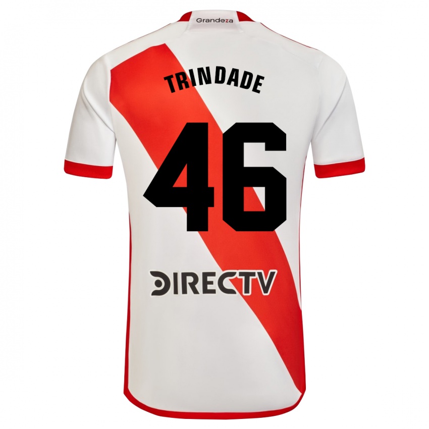 Børn Gonzalo Trindade #46 Hvid Rød Hjemmebane Spillertrøjer 2023/24 Trøje T-Shirt