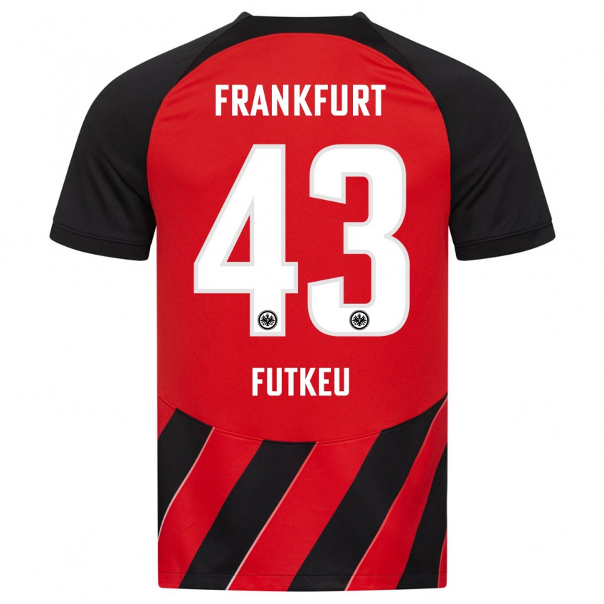 Børn Noel Futkeu #43 Rød Sort Hjemmebane Spillertrøjer 2023/24 Trøje T-Shirt