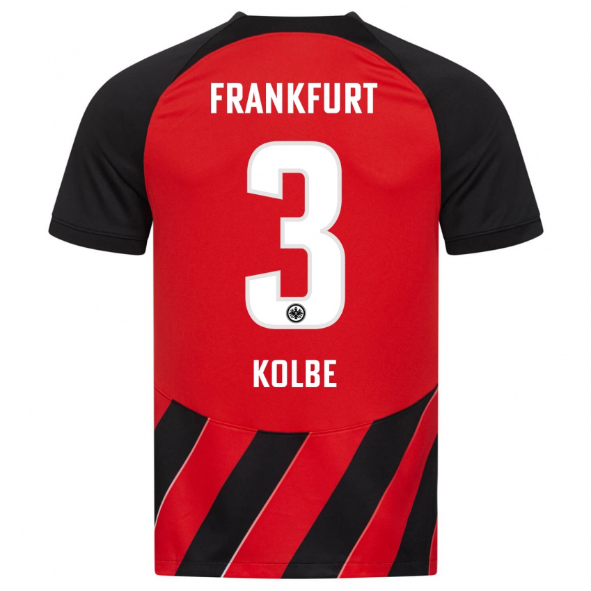 Børn Louis Kolbe #3 Rød Sort Hjemmebane Spillertrøjer 2023/24 Trøje T-Shirt