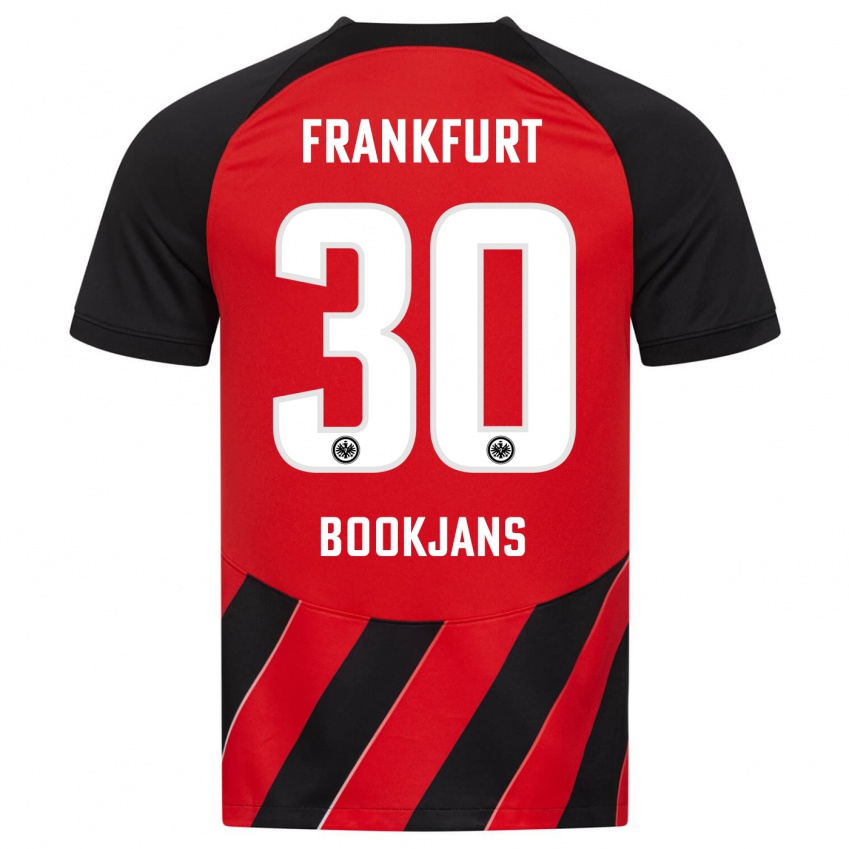 Børn Jakob Bookjans #30 Rød Sort Hjemmebane Spillertrøjer 2023/24 Trøje T-Shirt