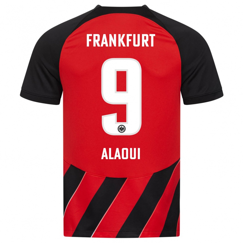 Børn Anas Alaoui #9 Rød Sort Hjemmebane Spillertrøjer 2023/24 Trøje T-Shirt