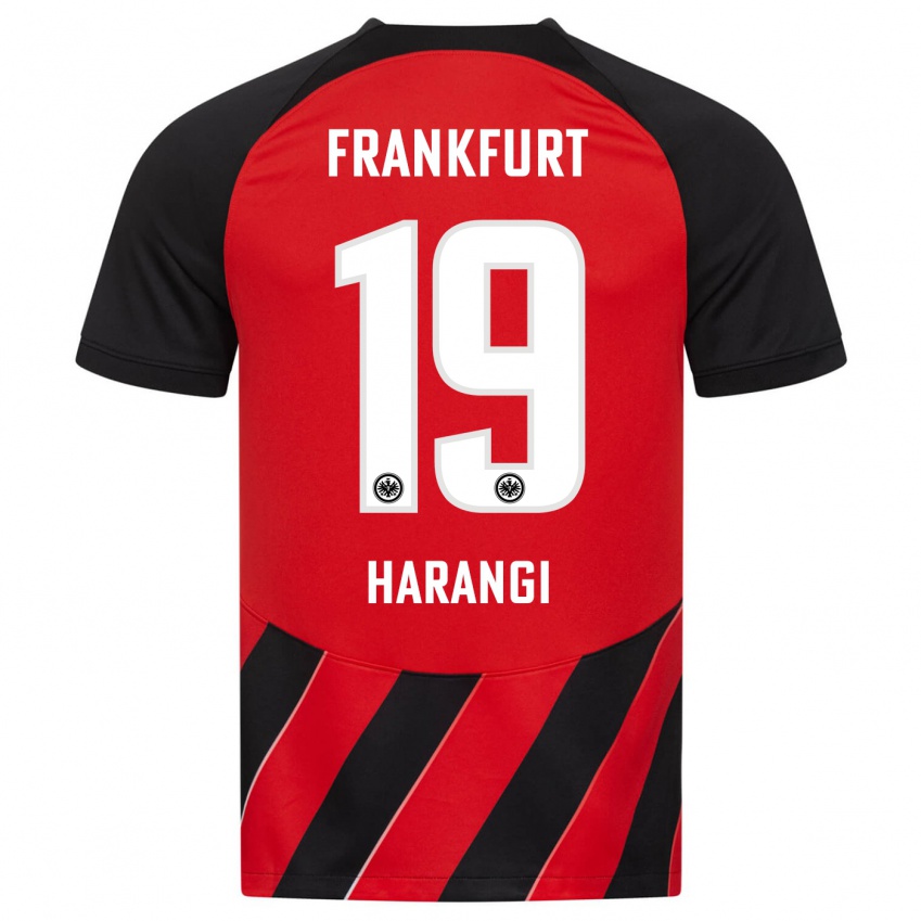 Børn Aiden Harangi #19 Rød Sort Hjemmebane Spillertrøjer 2023/24 Trøje T-Shirt