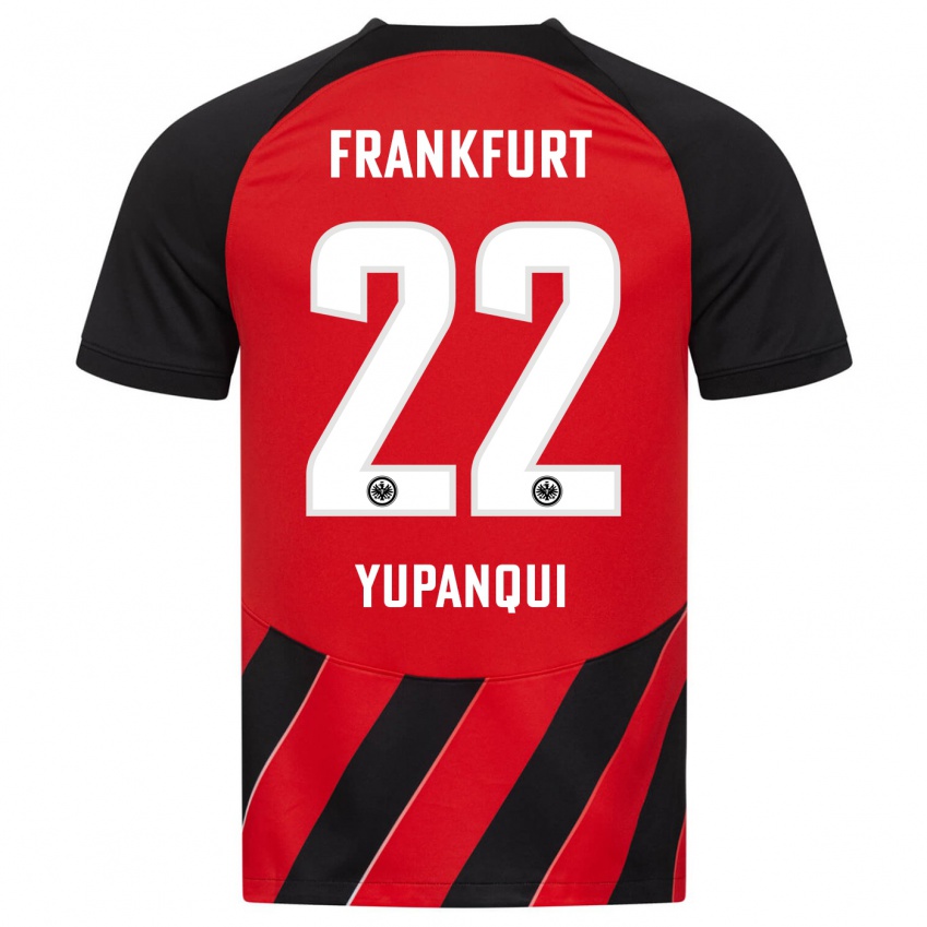 Børn Philipp Eisele Yupanqui #22 Rød Sort Hjemmebane Spillertrøjer 2023/24 Trøje T-Shirt