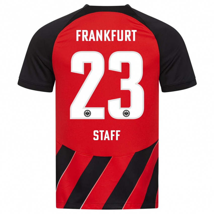 Børn Alexander Staff #23 Rød Sort Hjemmebane Spillertrøjer 2023/24 Trøje T-Shirt