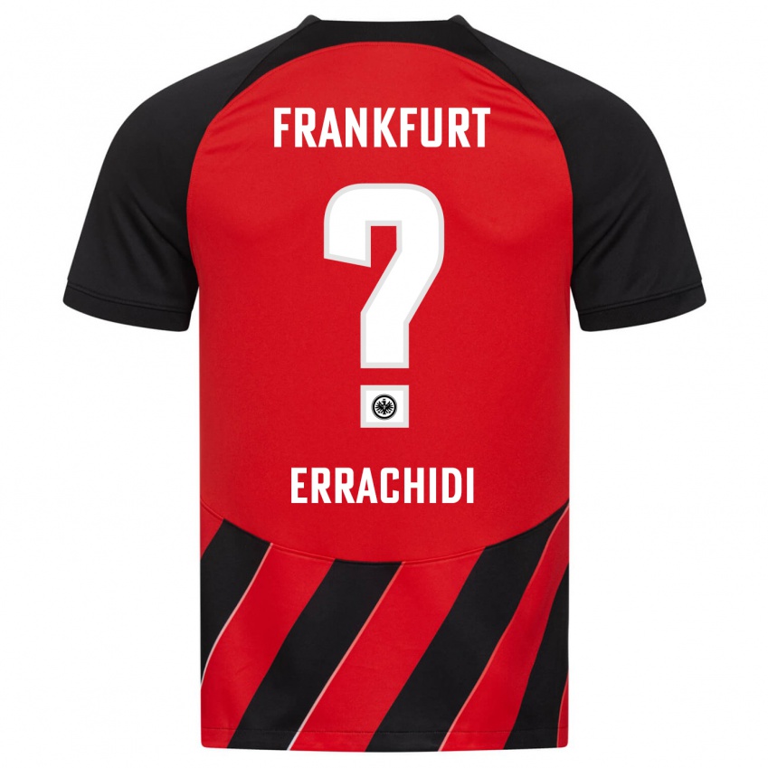 Børn Youness Errachidi #0 Rød Sort Hjemmebane Spillertrøjer 2023/24 Trøje T-Shirt