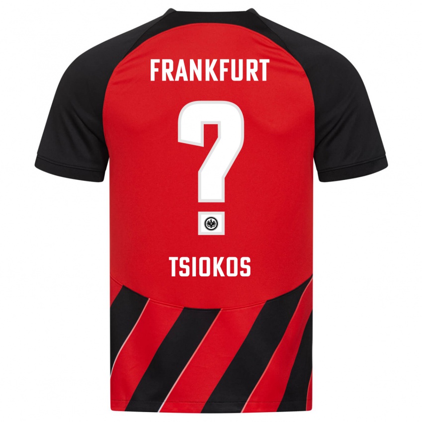 Børn Leonidas Ilias Tsiokos #0 Rød Sort Hjemmebane Spillertrøjer 2023/24 Trøje T-Shirt
